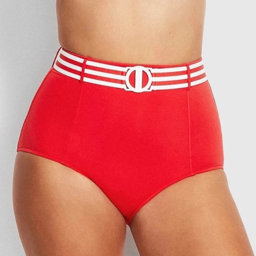 NWOT Seafolly Standard Belted High Waisted Bikini Bottom Swimsuit